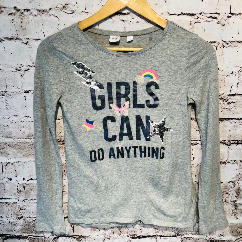 GAP Kids Girls Long Sleeve Split-Back Top, XL